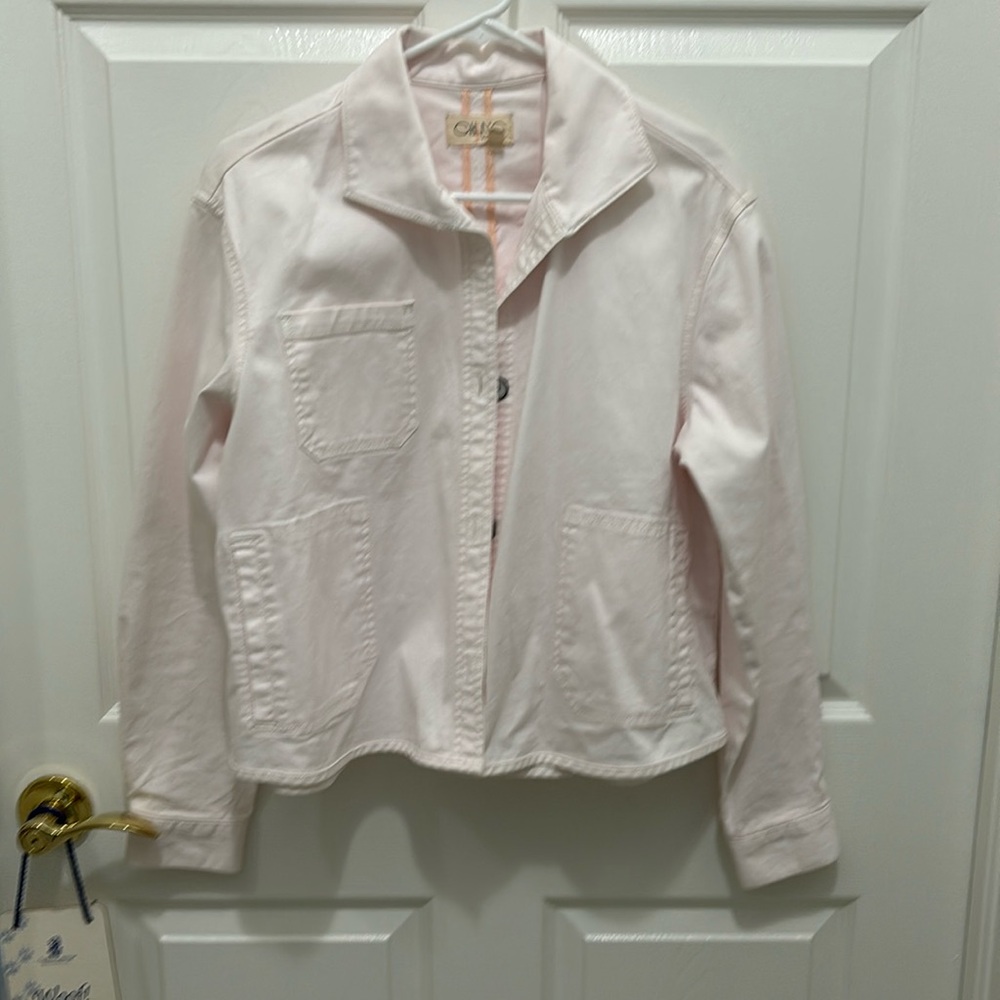 Anthropologie Pink Jacket, like new, cute and look at the back it is pleated.